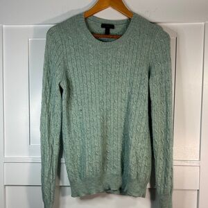 J. Crew Womens Cable Crewneck Sweater - Sage